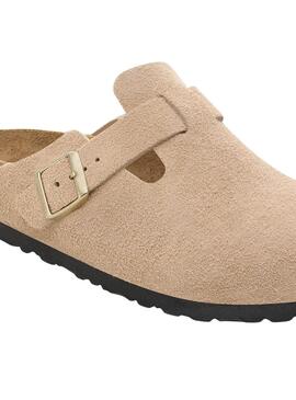 Birkenstock Boston Clogs in Beige für Damen.