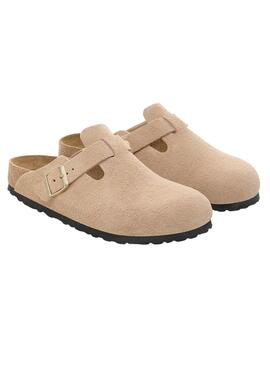 Birkenstock Boston Clogs in Beige für Damen.