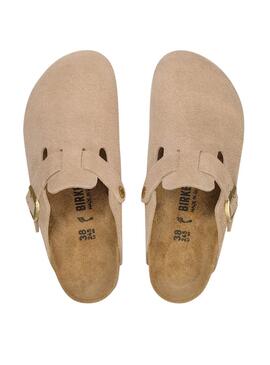 Birkenstock Boston Clogs in Beige für Damen.
