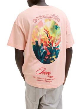 T-Shirt Jack and Jones Montauk rosa für Herren