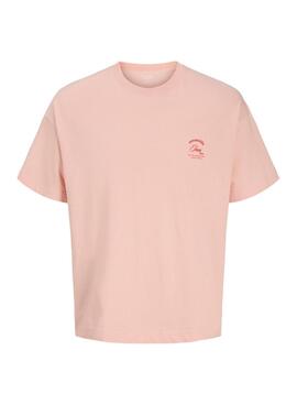T-Shirt Jack and Jones Montauk rosa für Herren