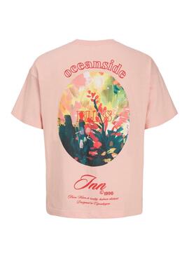 T-Shirt Jack and Jones Montauk rosa für Herren