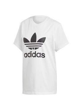 T-Shirt Adidas Trefoil Boyfriend Weiß Damen
