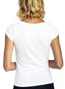 T-Shirt Naf Naf Peace Weiß Für Damen