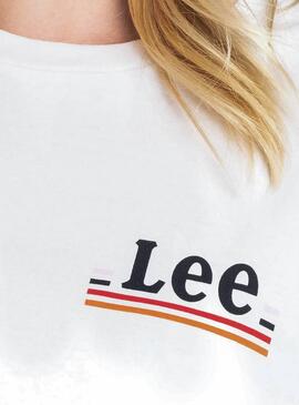 T-Shirt Lee Minilogo Weiß Damen