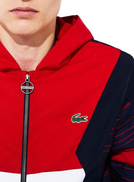 Lacoste red white blue on sale jacket