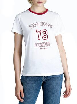 T-Shirt Pepe Jeans Makayla Weiß Damen