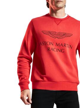 Sweatshirt Hackett Aston Martin Rot Herren