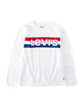 T-Shirt Levis Striped Weiss Mädchen und Junge