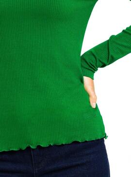 T-Shirt Naf Naf Gerippt Grün Für Damen