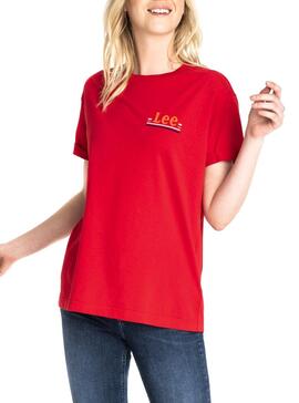 T-Shirt Lee Chest Logo Tee Rot Damen