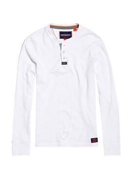 T-Shirt Superdry Henley Weiß Herren