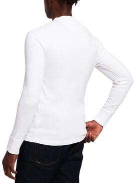 T-Shirt Superdry Henley Weiß Herren