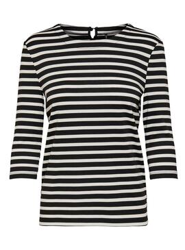 T-Shirt Only Manda Gestreift Schwarz Damen