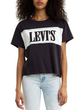 T-Shirt Levis Cameron Serif Schwarz Damen