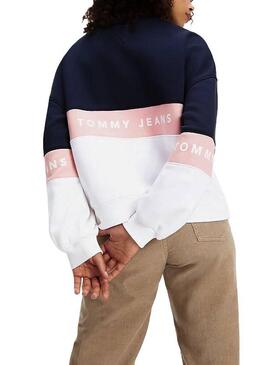 Sweatshirt Tommy Jeans Colorblock Besatzung für Da