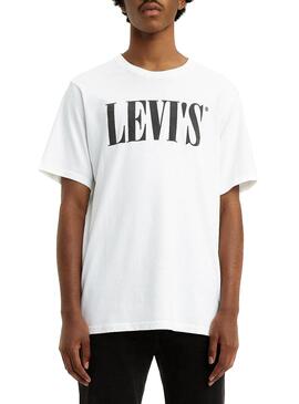 T-Shirt Levis Serif Logo Weiß Für Herren