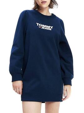 Tommy Jeans Kleid Heart Logo Marino Damen