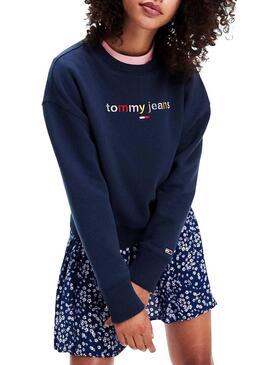 Sweatshirt Tommy Jeans Mehrfarbenlogo für Damen