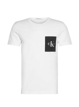 T-Shirt Calvin Klein Monogram Pocket Weiß