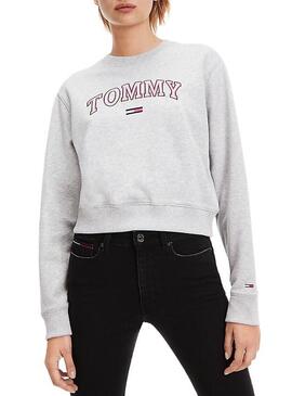 Sweatshirt Tommy Jeans Neon Gliederung Grau Damen