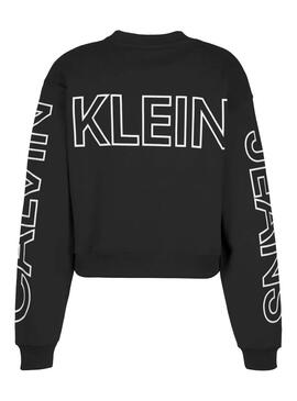 Sweatshirt Calvin Klein Blocking Logo Schwarz Dame