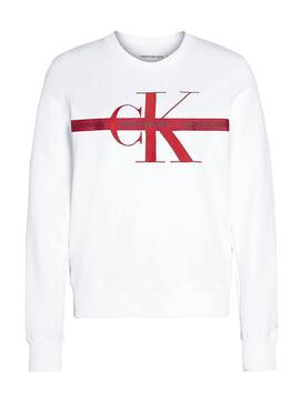 Sweatshirt Calvin Klein Taping Monogram Weiß D