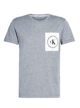 T-Shirt Calvin Klein Jeans Round Logo Grau Herren