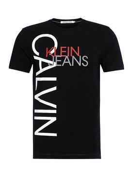T-Shirt Calvin Klein Jeans Vertikal Schwarz Herren