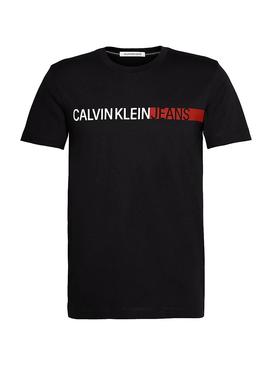 T-Shirt Calvin Klein Jeans Stripe Schwarz Herren