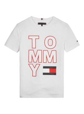 T-Shirt Tommy Hilfiger Maxilogo Weiß Junge