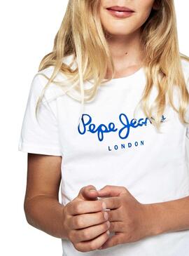 T-Shirt Pepe Jeans Art Weiß Junge