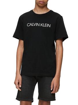 T-Shirt Calvin Klein Institutional Black Junge