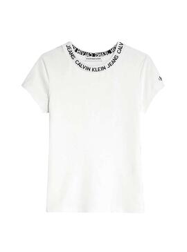 T-Shirt Calvin Klein Intarsia Weiß Mädchen