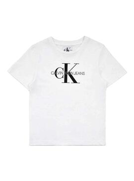 T-Shirt Calvin Klein Monogram Weiß Unisex Logo