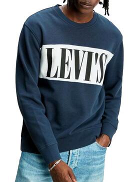 Sweatshirt Levis Serif Logo Colorblock Blau Herren