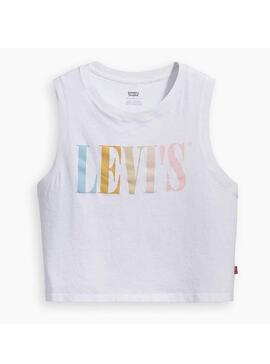 T-Shirt Levis Graphic Serif Crop Weiß Damen