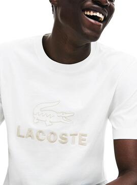 T-Shirt Lacoste Stickerei Weiß Für Herren