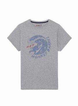 T-Shirt Hackett Monkey Barrel Grau für Herren