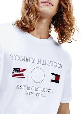 Camiseta Tommy Hilfiger Flags Blanco Para Hombre