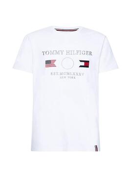 Camiseta Tommy Hilfiger Flags Blanco Para Hombre