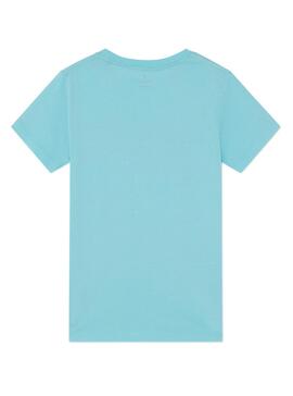 T-Shirt Hackett Logo Retro Blau für Jungen