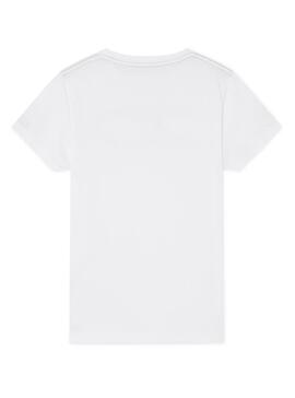 T-Shirt Hackett Segel Logo Weiß für Jungen