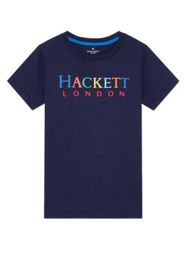 T-Shirt Hackett Mehrfarben Buchstaben Marine Blau Junge