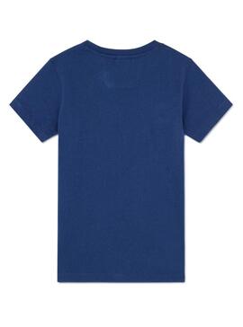 T-Shirt Hackett AMR Logo Blau für Jungen