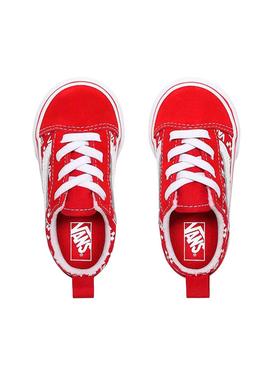 Sneaker Vans TD Old Skool Rot für Junge und Mädchen
