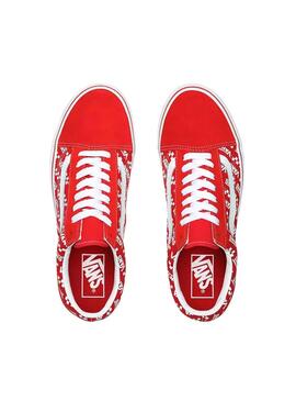 Sneaker Vans UY Old Skool Rot Junge und Mädchen