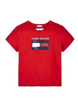 T-Shirt Tommy Hilfiger Fun Rot für Mädchen
