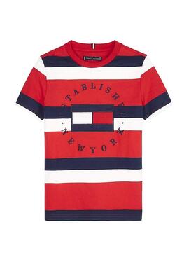 T-Shirt Tommy Hilfiger Stripes Rot für Jungen