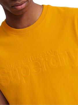 T-Shirt Superdry Core Faux Suede Gelber Herren